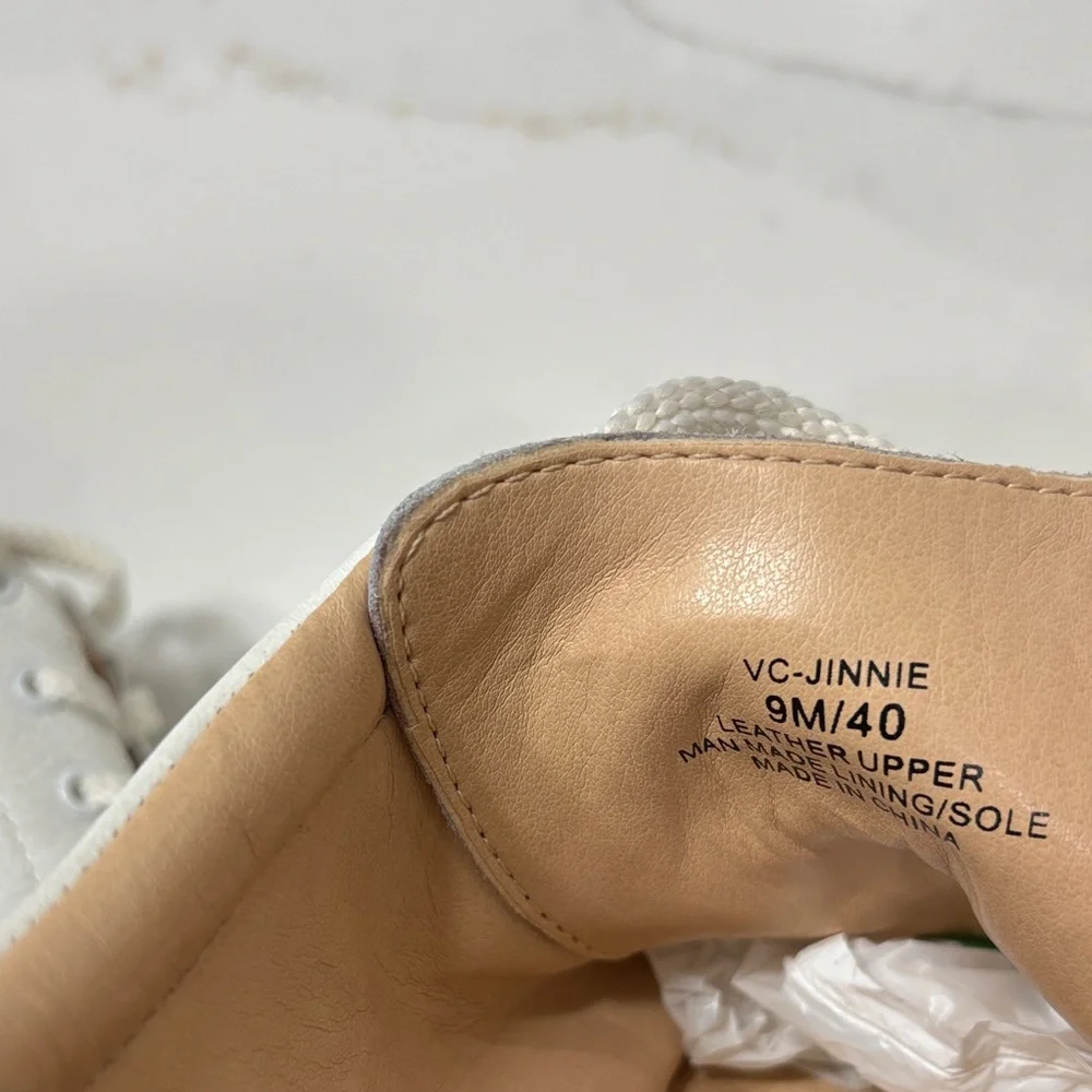 Vince Camuto leather White and Black Espadrille Sneakers